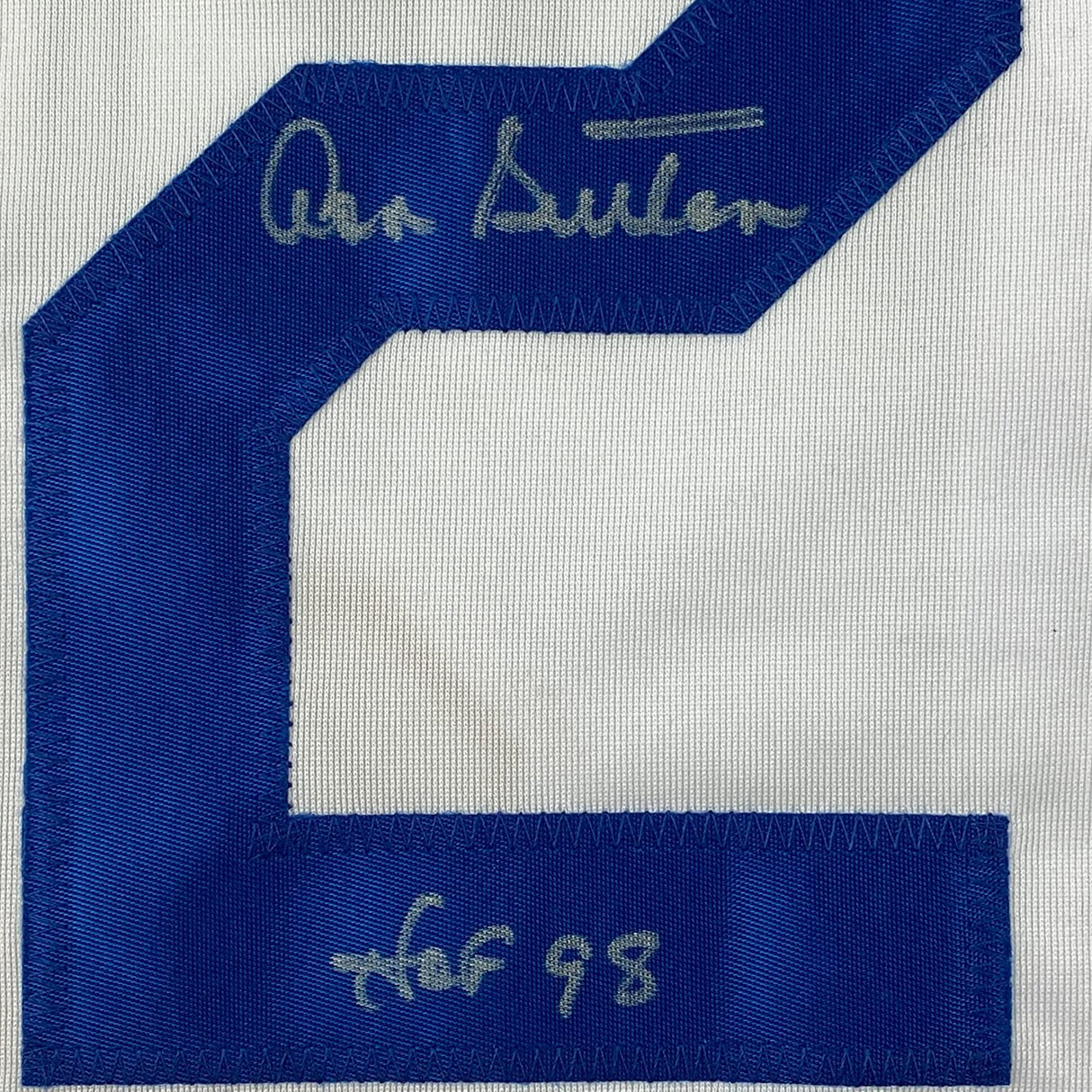 Camiseta de béisbol blanca de Los Ángeles LA, enmarcada, autografiada y firmada por Don Sutton, HOF 98, 35 x 39, JSA COA