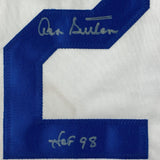 Camiseta de béisbol blanca de Los Ángeles LA, enmarcada, autografiada y firmada por Don Sutton, HOF 98, 35 x 39, JSA COA