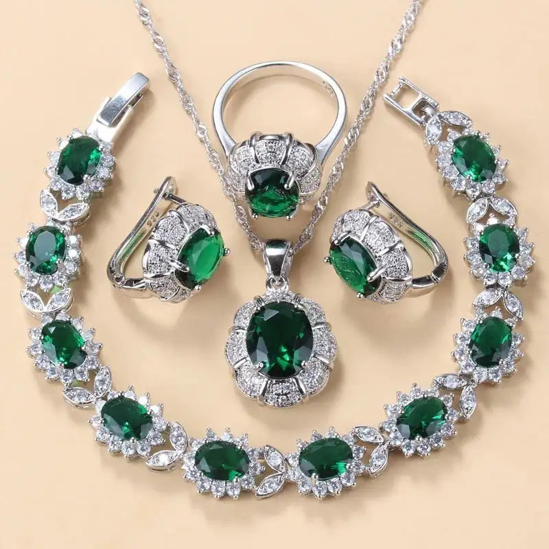 Earrings Necklace And Ring For Women 4 PCs Set - Lootquake