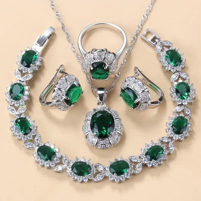 Earrings Necklace And Ring For Women 4 PCs Set - Lootquake