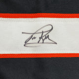Framed Autographed/Signed Tim Kerr 35x39 Philadelphia Black Hockey Jersey JSA COA