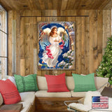 Ángel en el Arco, arte mural de madera de D. Gelsinger - Decoración navideña - 95664B-1322