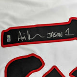 Framed Autographed/Signed Ari Lehman Jason Voorhees 35x39 Friday The 13th White Movie Jersey Steiner CX COA