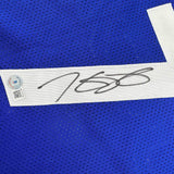 Framed Autographed/Signed Kevin Durant 35x39 United States USA Olympics Blue Basketball Jersey Beckett BAS COA