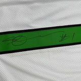 Framed Autographed/Signed Ahmad Sauce Gardner 35x39 New York White Football Jersey Beckett BAS COA