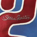 Framed Autographed/Signed Steve Carlton 35x39 Philadelphia Retro Blue Baseball Jersey JSA COA