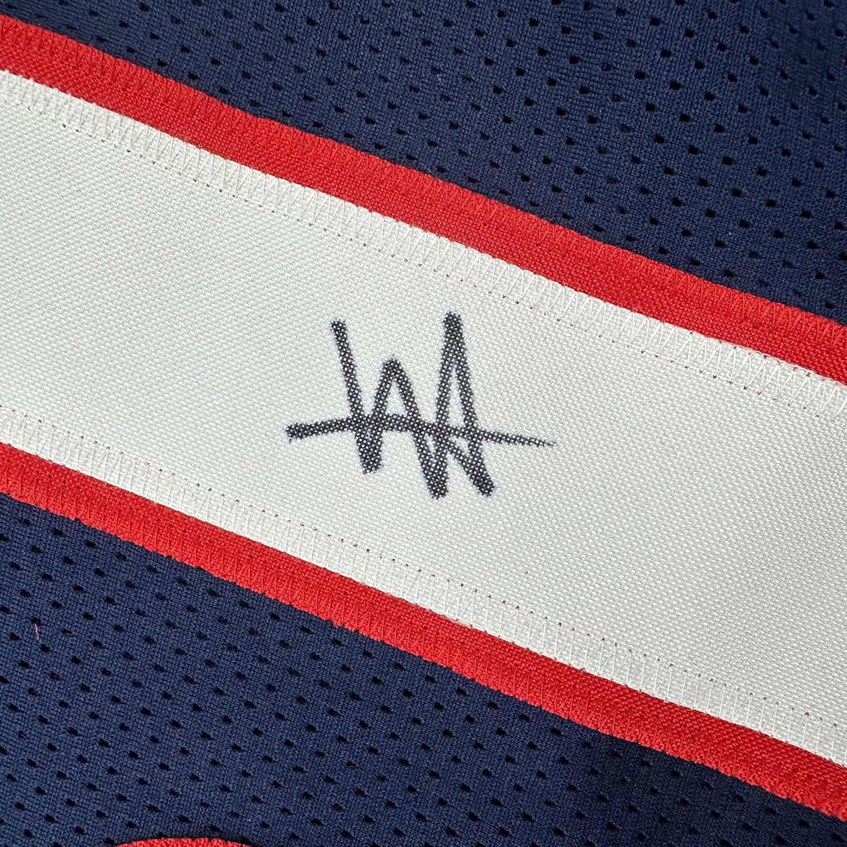 Camiseta de fútbol azul de Houston, enmarcada, autografiada y firmada por Will Anderson Jr., 35 x 39, con certificado de autenticidad de PSA y ADN.