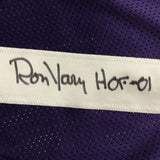 Framed Autographed/Signed Ron Yary HOF 01  35x39 Minnesota Vikings Purple Football Jersey JSA COA