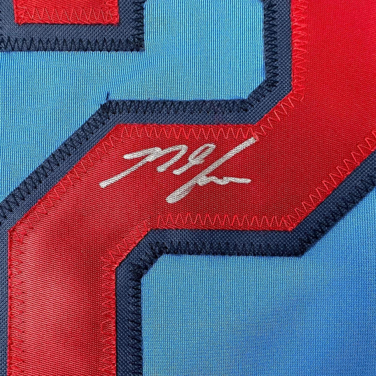 Camiseta de béisbol azul de San Luis de 35 x 39, enmarcada, autografiada y firmada por Nolan Arenado (JSA COA)