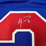 Camiseta de hockey de Estados Unidos "Miracle On Ice" de Ken Morrow, enmarcada, autografiada y firmada, 35 x 39, azul, 1980, JSA COA