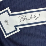 Camiseta de fútbol azul Dallas Beckett BAS COA enmarcada, autografiada y firmada por Brandon Aubrey, 35 x 39