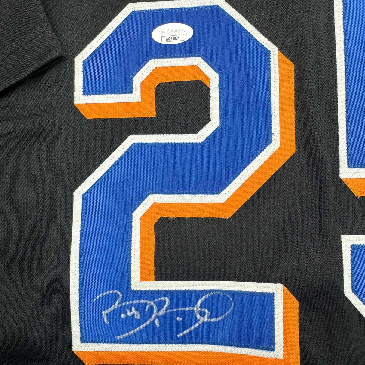 Framed Autographed/Signed Bobby Bonilla 35x39 New York Black Baseball Jersey JSA COA