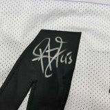 Framed Autographed/Signed Troy Polamalu 35x39 Pittsburgh White Football Jersey Beckett BAS COA