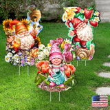 Juego de 3 gnomos enanos para jardín al aire libre Sweet Blossom &amp; Dream de D. Gelsinger - Decoración de primavera y Pascua - 8461060-S3M-DG
