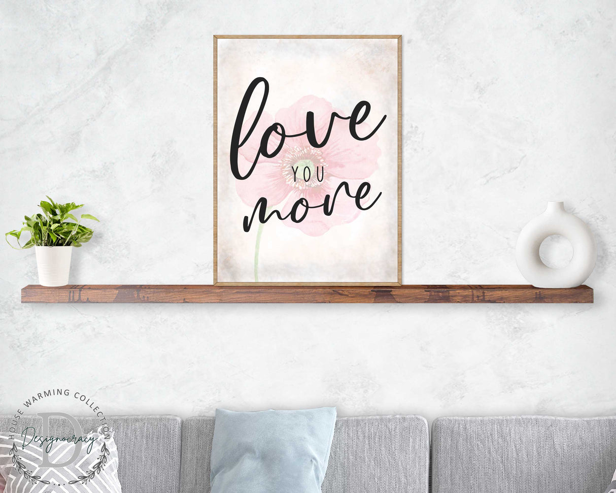 Love You More - Bedroom Wall Art - Valentines Gift - Contemporary Decor - Gift for Her - Anniversary Gift - Wall Decor - 310336