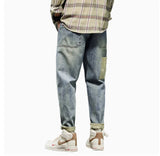 New Trendy Loose Straight Tube Haren Workwear Nine Quarter Jeans - Lootquake