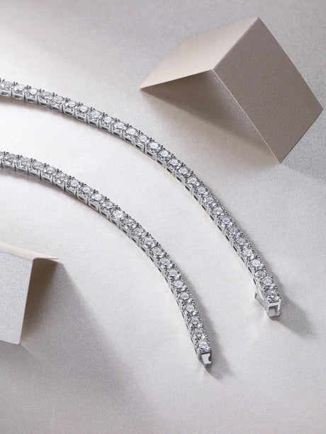Long Star River Luxury Fashion Inlaid Mosan Diamond S925 Silver Necklace - Lootquake