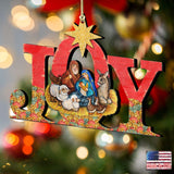 Joy Nativity Wooden Ornaments by G. DeBrekht - Nativity Holiday Decor - 8121454