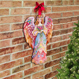 Ángel floral rosa para puerta, decoración navideña de G. Debrekht - 8611023H