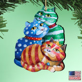 Adornos de madera de gato envueltos para regalo de Laura Seeley - Decoración para perros y gatos - 8512066-LS