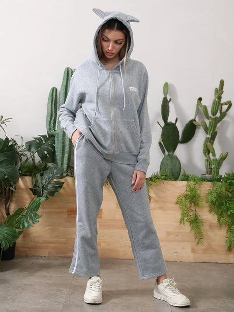 Women's Long Sleeved Hoodie Set - Lootquake
