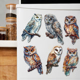 Night Owls Decorative Wooden Magnets Set of 6 by G. Debrekht - Wildlife Decor - 8090004G-S6