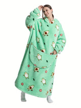 Sweat à capuche en flanelle imprimé citrouille grande taille - Doux, confortable, pelucheux, à capuche, vêtement d'hiver pour femme sur le thème d'Halloween