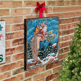 Christmas Goose Santa Wooden Wall Art by G. DeBrekht - Christmas Santa Snowman Decor - 81241130B