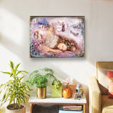 Arte mural de madera "Sueño invernal" de Josephine Wall - Decoración de fantasía - 852147-JW