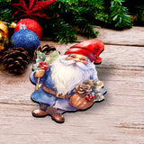 Santa Decorative Wooden Clip-on Ornaments Set of 3 by G. Debrekht - Christmas Decor - 8091009C-S3