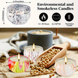 4*6cm [1.57*2.37in] 2.5oz*32, Marbled Jar Candle, Each Pattern Has Its Own Characteristics, Colorful, Beautiful. This Scented Candle Is Widely Used For Holiday Gifts And Home Renovations. Note: No Open Flame Heating