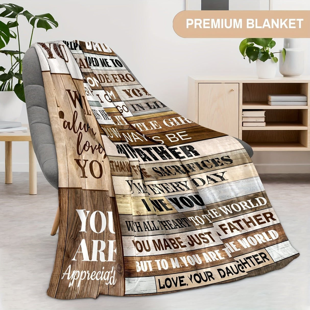 1 manta de regalo para papá de parte de su hija, regalo de cumpleaños para el Día del Padre, manta suave y acogedora para aire acondicionado, ideal para cama, sofá, oficina y hogar.