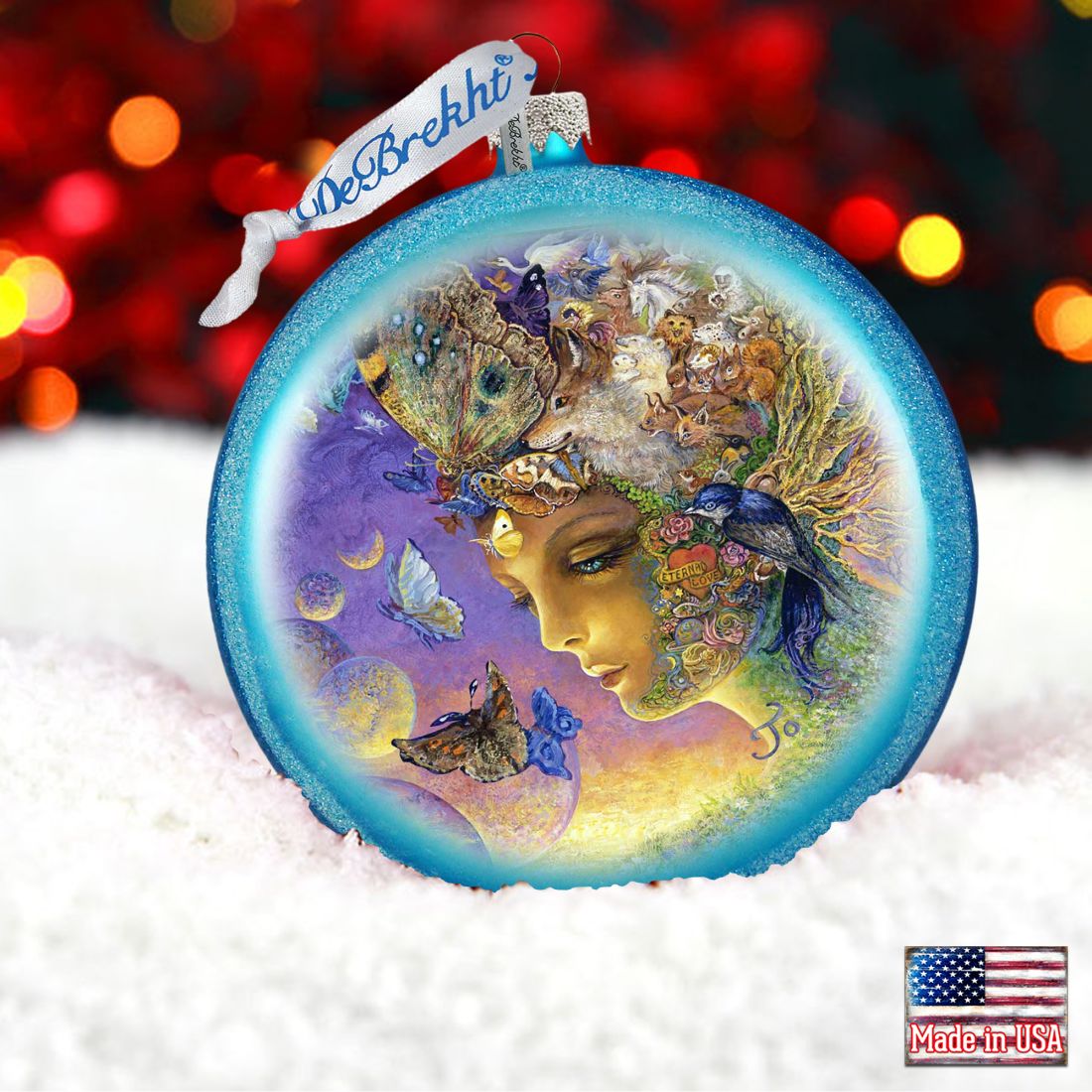 Eternal Love Glass Ornament by Josephine Wall - Christmas Decor - 744-412-JW