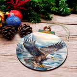 Bald Eagle in Alaska's Sky Wooden Ornaments by G.Debrekht - Wildlife Holiday Decor - 870064
