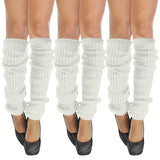 3 pares de calentadores de piernas de punto acanalado, calcetines largos informales de moda para invierno, térmicos, estilo JK, para mujeres y niñas.