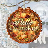 Hello Pumpkin Wooden Ornaments by G. Debrekht Thanksgiving Halloween Décor - 933120