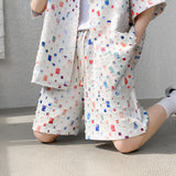 Summer New Chessboard Plaid Shirt Short Sleeve Shorts Suit - Lootquake