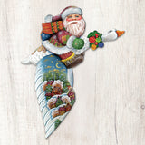 Decoración navideña para puerta con Papá Noel viajero de ganso de G. DeBrekht - Decoración navideña con muñeco de nieve de Papá Noel - 8114060H