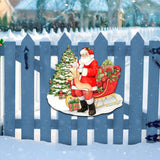 Christmas Wishlist Santa Door Decor by Susan Winget - Christmas Santa Snowman Decor - 8471101H-SW
