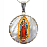 Collar de Madreperla bañado en plata de la Virgen de Guadalupe - 43032