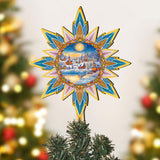 Christmas Village Star Tree Topper Wooden Decor by G. Debrekht - Christmas Decor - 89519