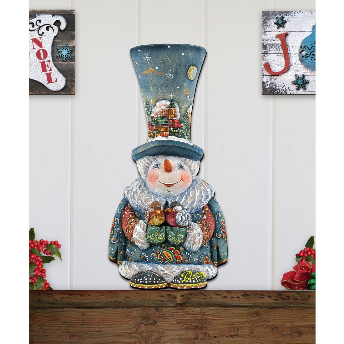 Old World Christmas Snowman Door Decor by G. DeBrekht - Christmas Santa Snowman Decor - 8116420H