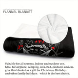 1pc, sheep Head Satan Printed Flannel Blanket, Soft Casual Warm Blanket, Multi-purpose Office Throw Blanket, Outdoor Camping Travel Blanket Multi-purpose Gift Blanket for All Season