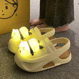 Cute Slipper With Panda Lamp Summer Sandals Femme Light Funny Woman Slippers Shoes Women