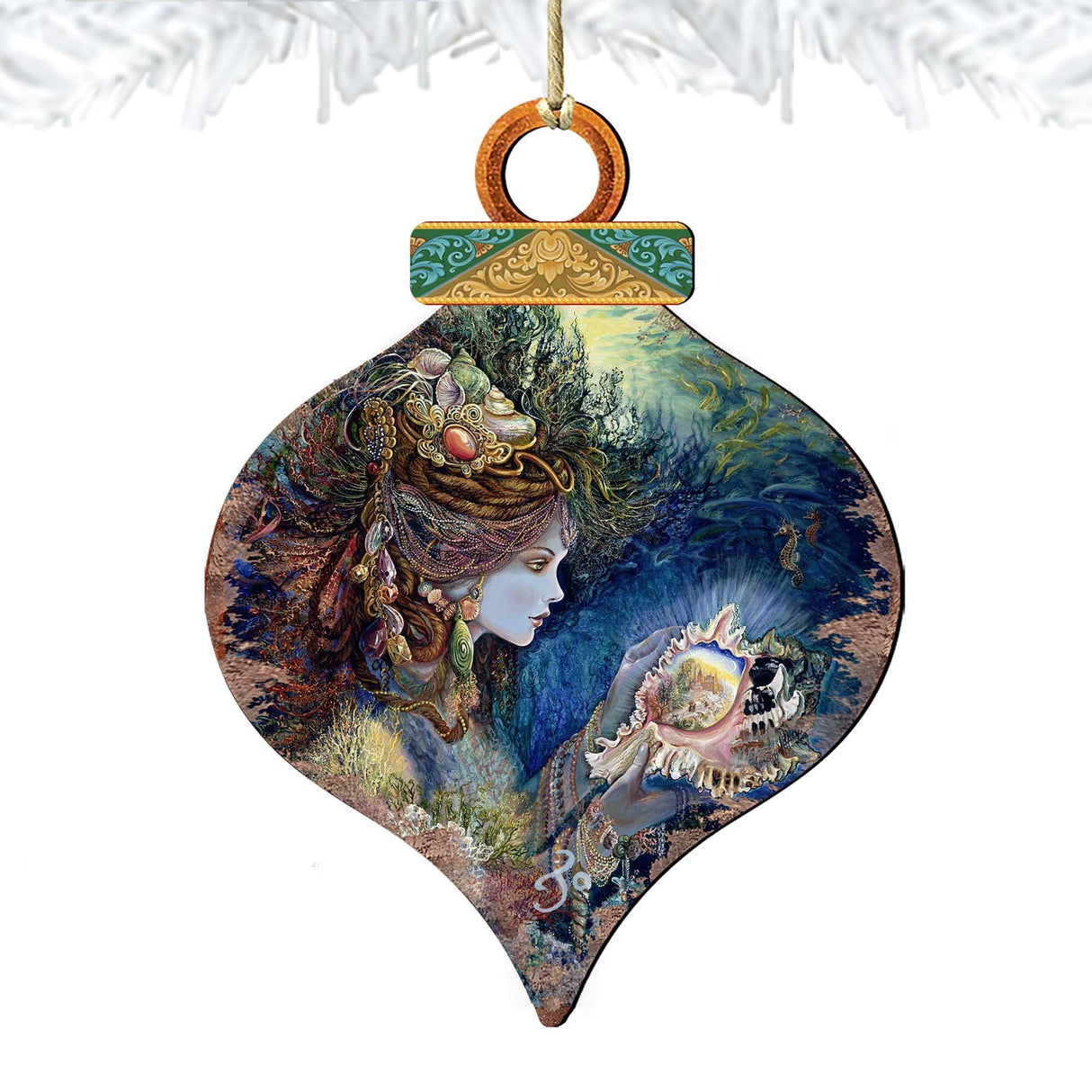 Daughter of the Deep Wooden Ornaments by Josephine Wall - Coastal Sea-Life Decor - 845617-JW
