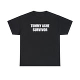 Tummy Ache Survivor Shirt – Funny Meme T-Shirt for Food Lovers & Humor Fans
