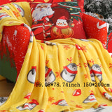 1 manta navideña de felpa, suave y cómoda, ideal para sofá, oficina, cama, camping, viajes, regalo de Navidad.