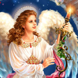 Ángel en el Arco, arte mural de madera de D. Gelsinger - Decoración navideña - 95664B-1322