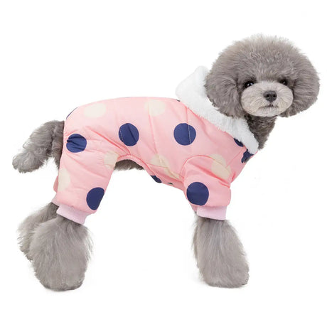 Warm big polka dot four-leg cotton coat - Lootquake