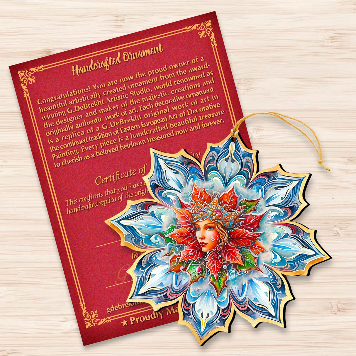 Adornos de madera con forma de copo de nieve de la Reina de las Nieves de G. Debrekht - Decoración navideña - 8688402